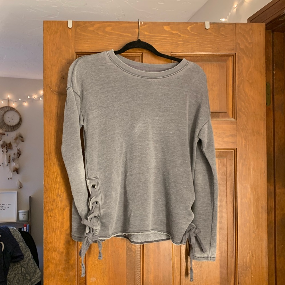 Gray acid wash sweatshirt